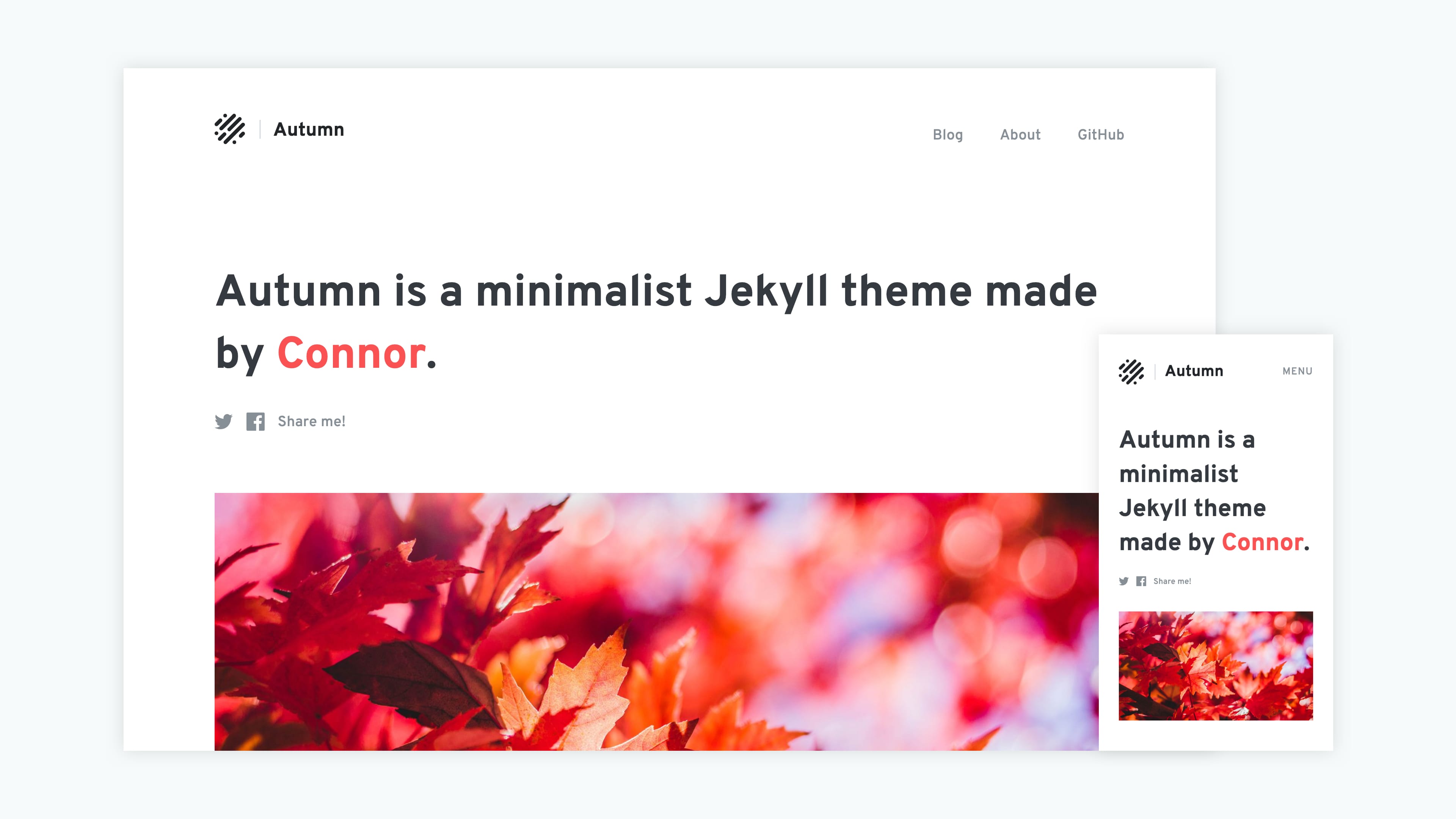 Screenshot of the Autumn Jekyll theme