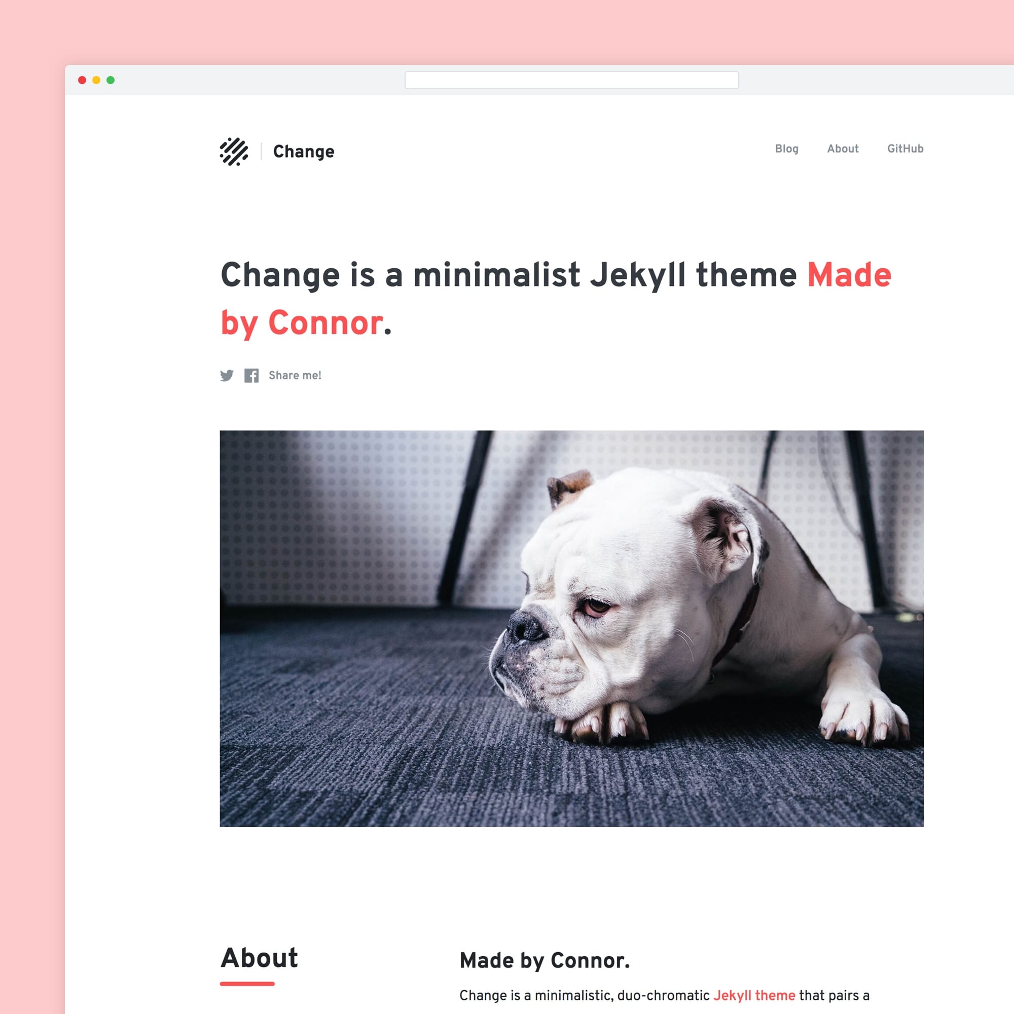 Screenshot of the Change Jekyll theme