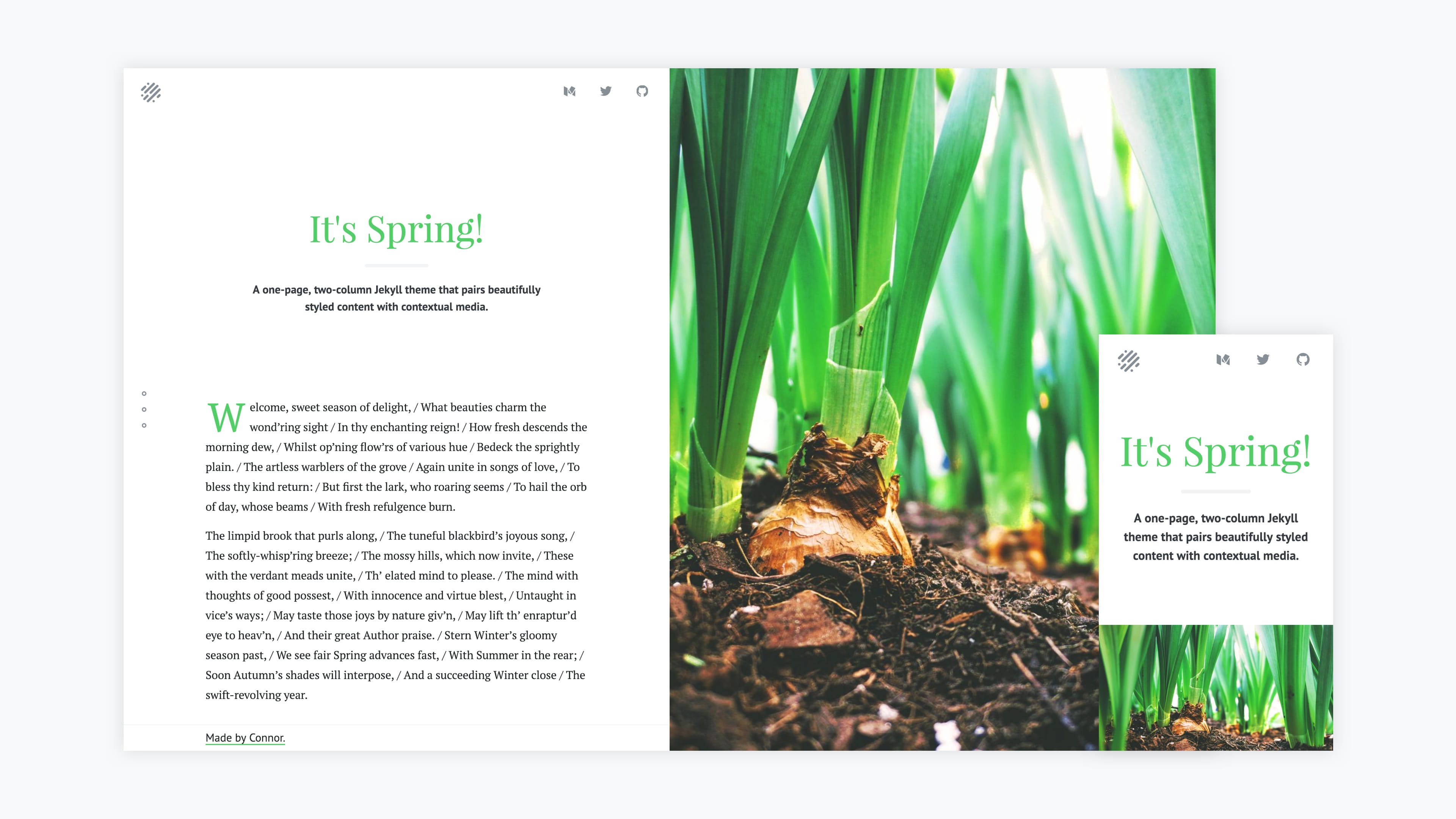 Screenshot of the Spring Jekyll theme